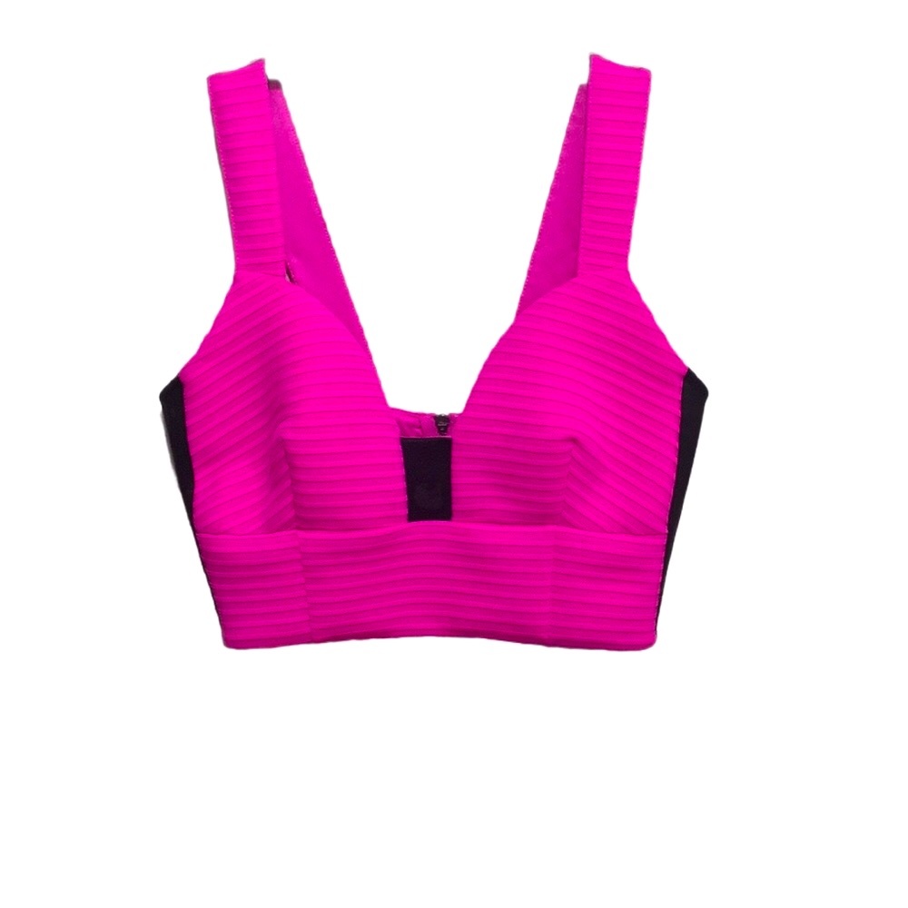 4/$20! Lined Pink and Black Express Crop Top